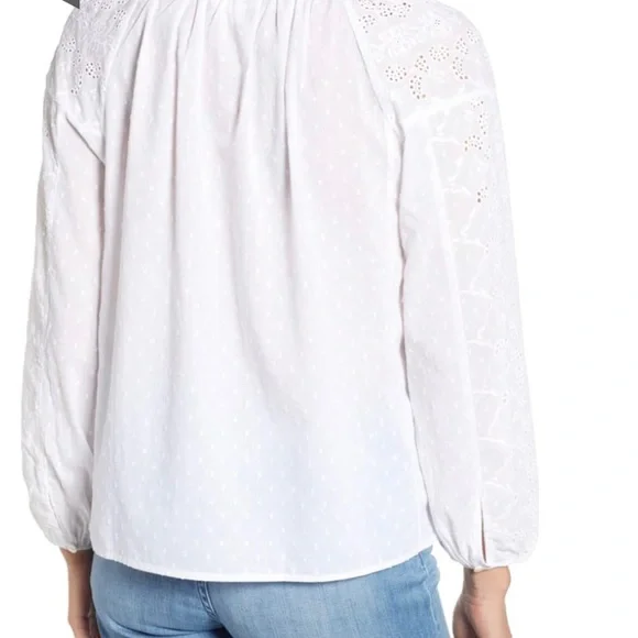 Velvet Eyelet Peasant Blouse - Picture 4 of 14